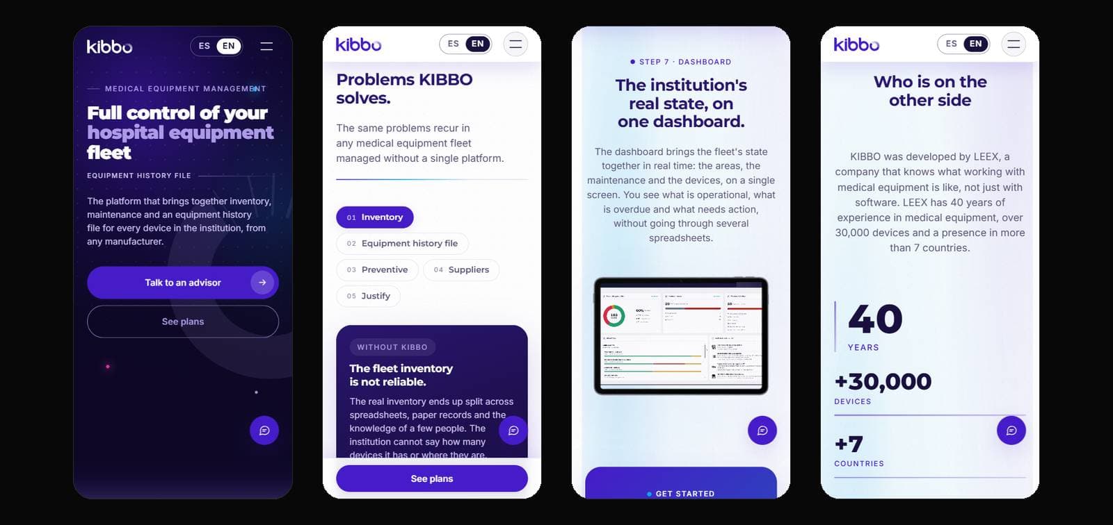 Mobile: a record-style layout, separate from desktop.